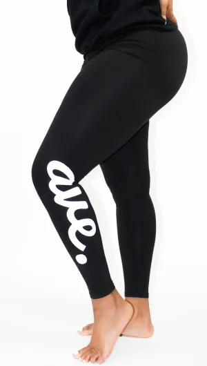 AVE LOGO LEGGINGS BLACK/WHITE