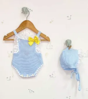 Baby Blue Knit Romper