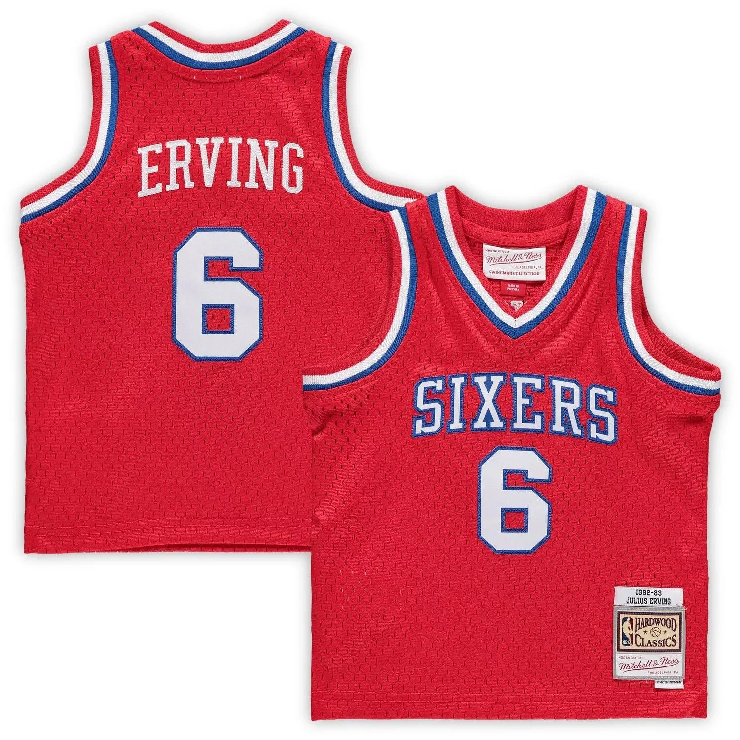 Baby Mitchell and Ness Julius Erving Red Philadelphia 76ers 1982/83 Hardwood Classics Retired Jersey Unbranded