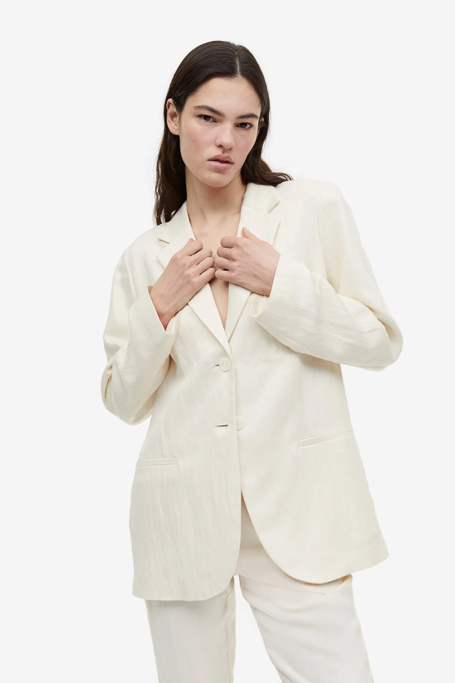 Blazer H&M Single-breasted, cream