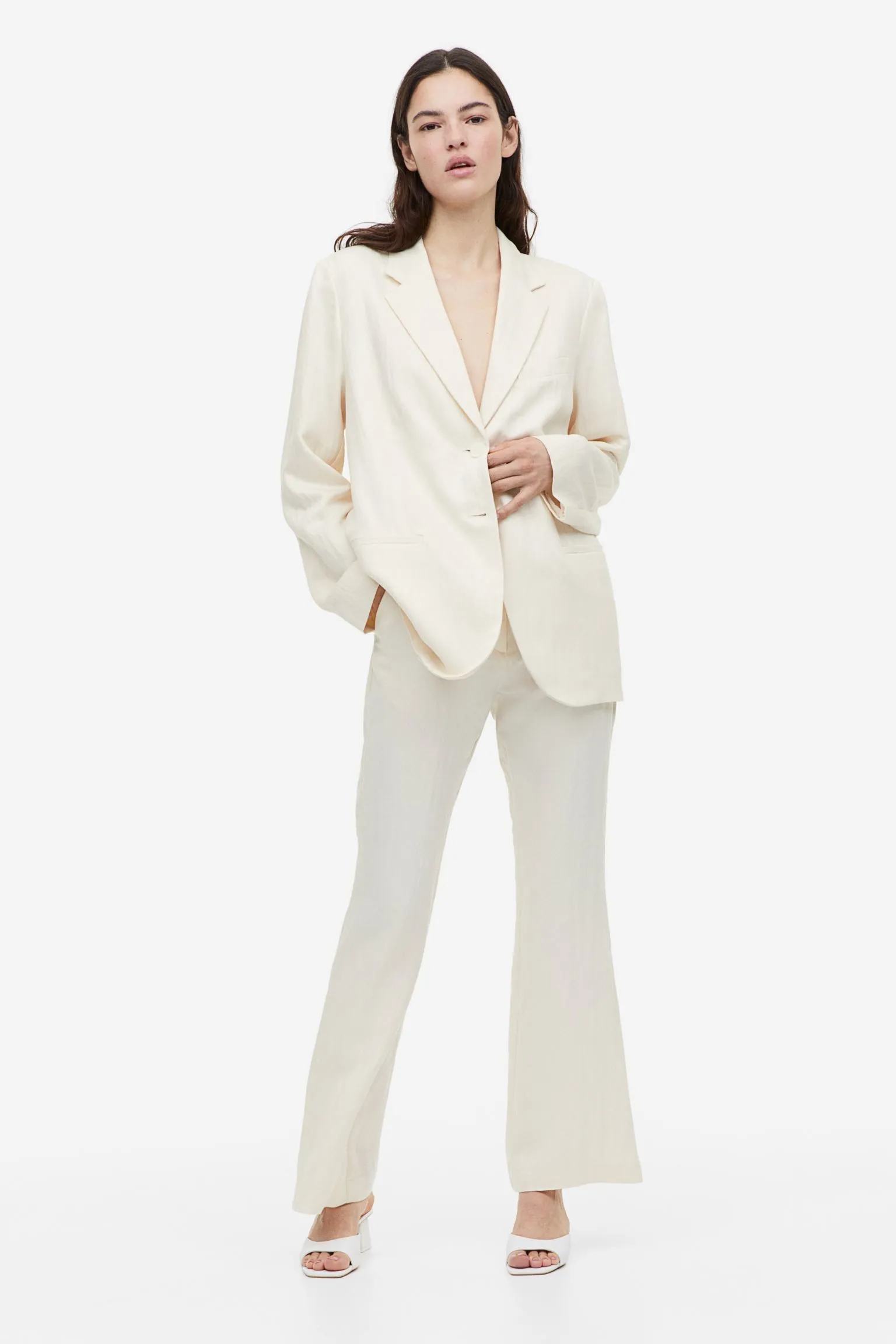 Blazer H&M Single-breasted, cream