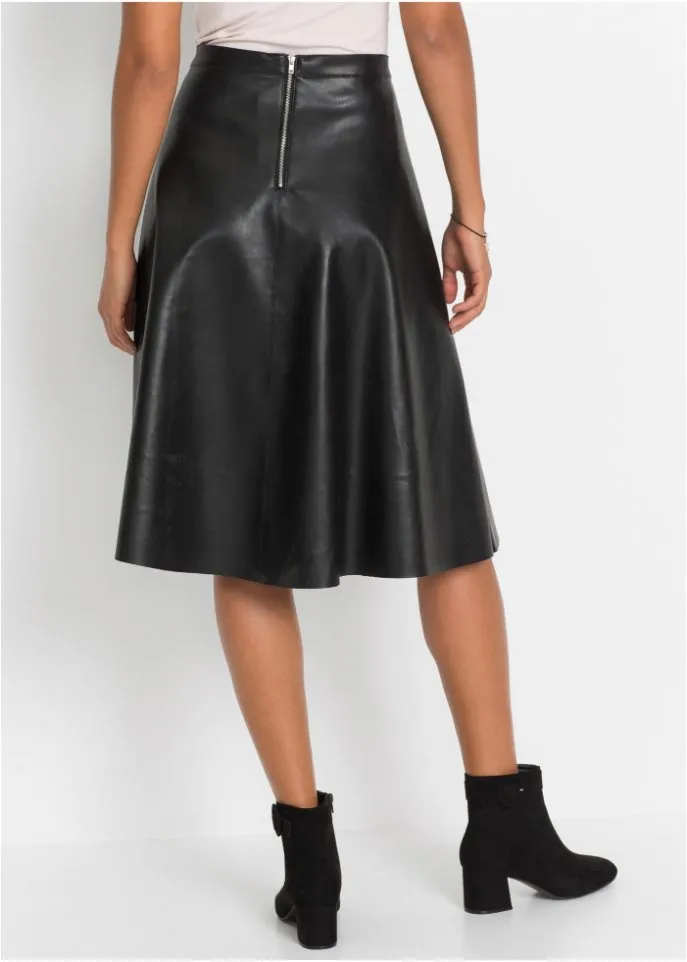 Bodyflirt faux leather skirt, black