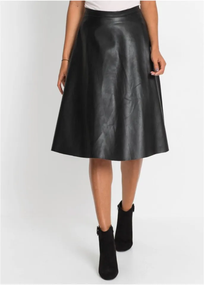 Bodyflirt faux leather skirt, black