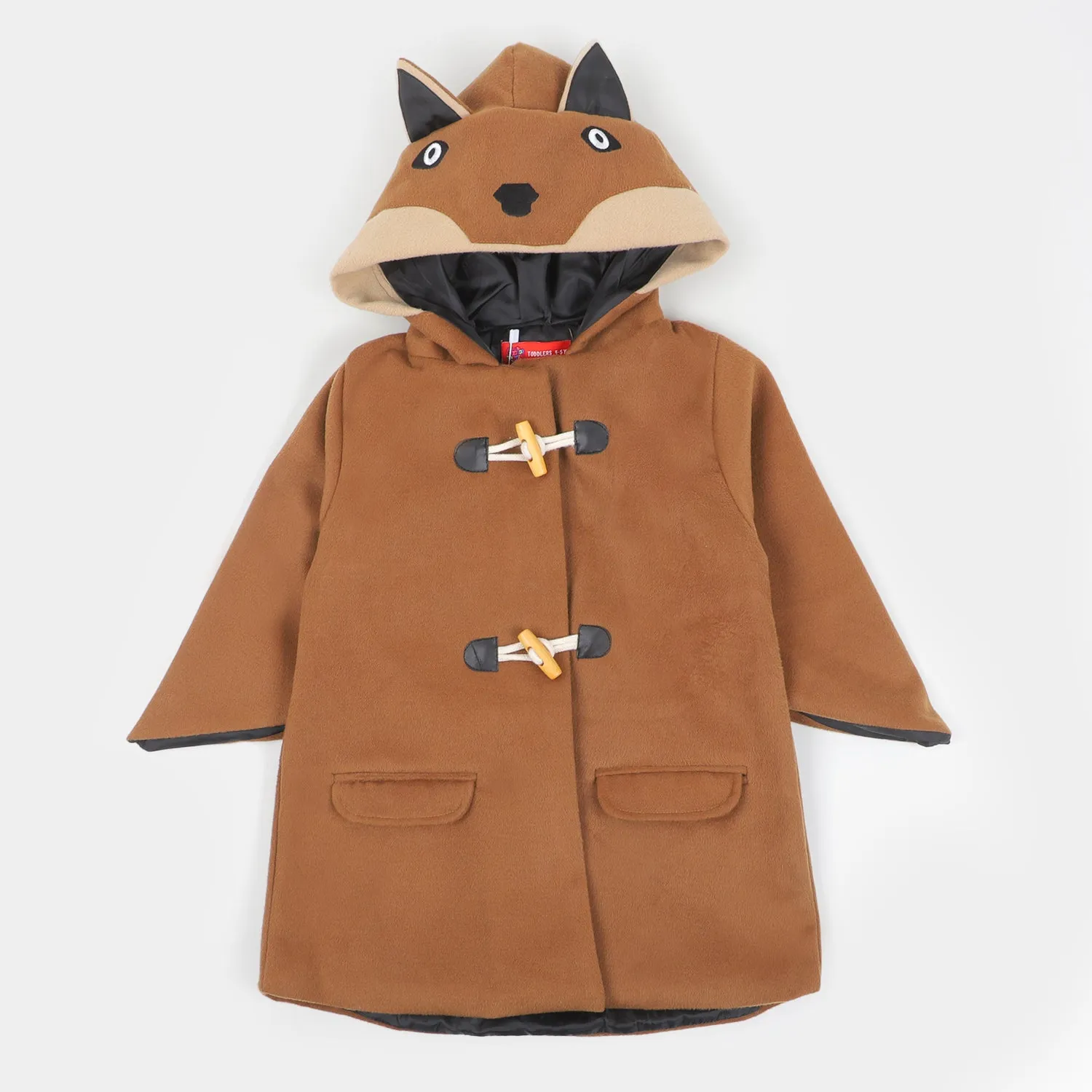 Boys Woolen Trench Coat - BROWN