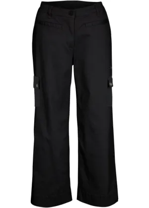 Bpc Bonprix Collection cotton cargo pants with comfortable waistband, black