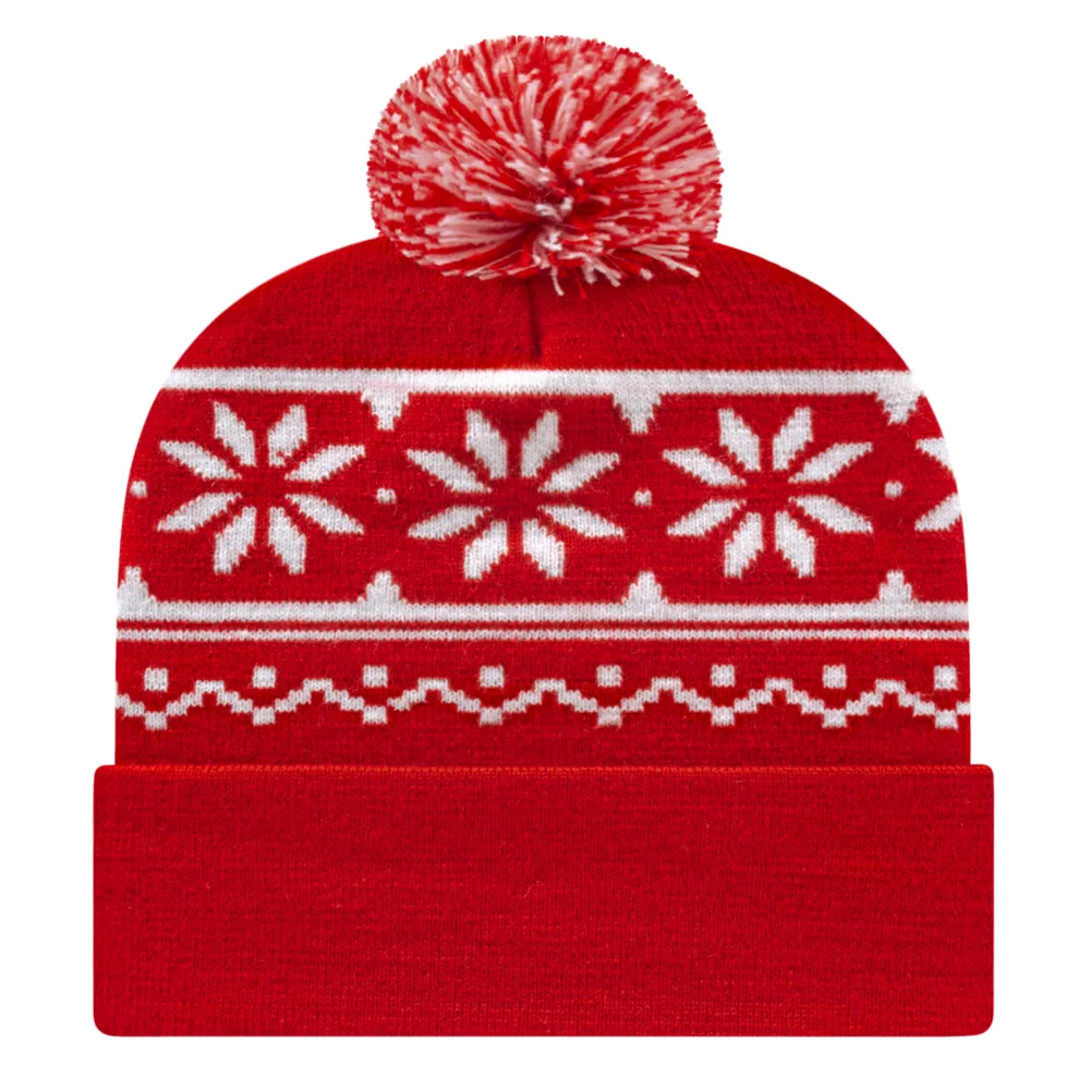 Cap America RKF12 Snowflake Knit Cap with Cuff