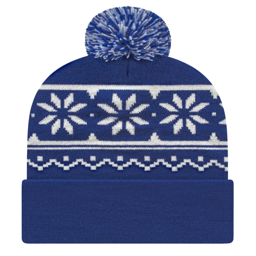 Cap America RKF12 Snowflake Knit Cap with Cuff