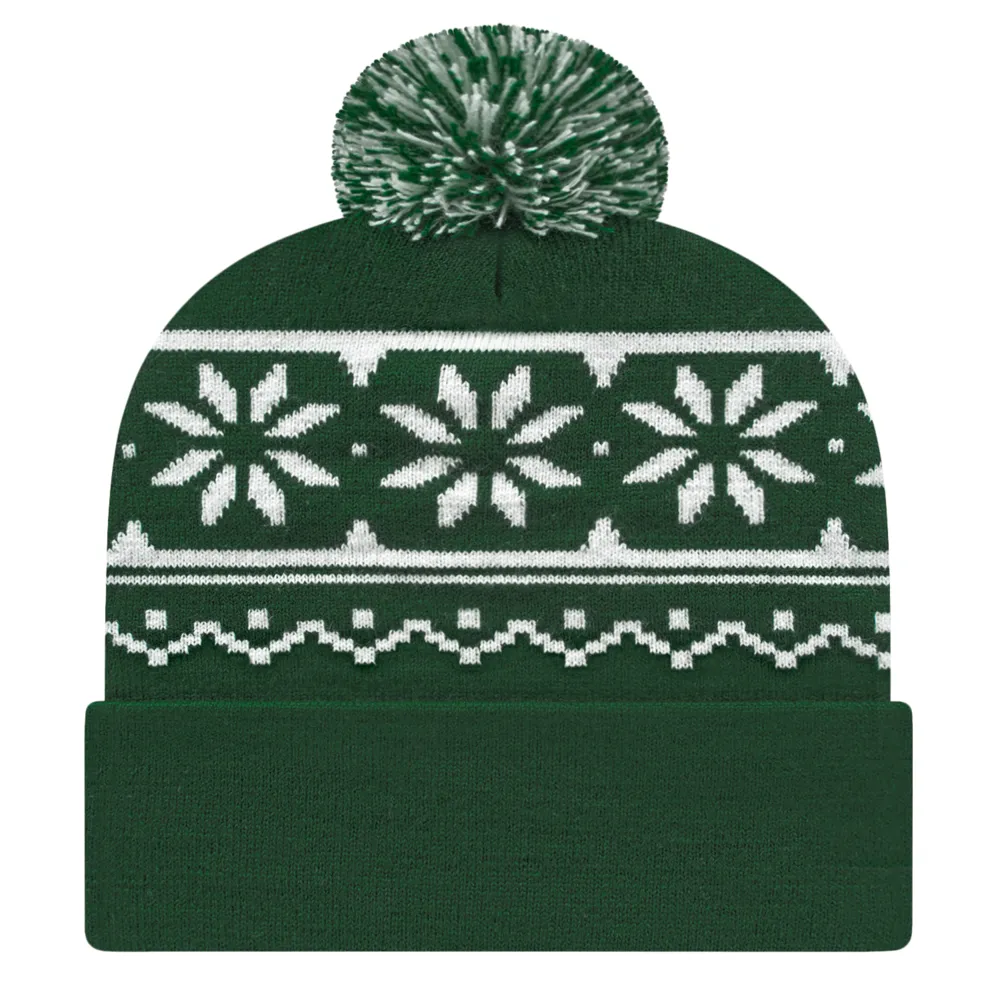 Cap America RKF12 Snowflake Knit Cap with Cuff