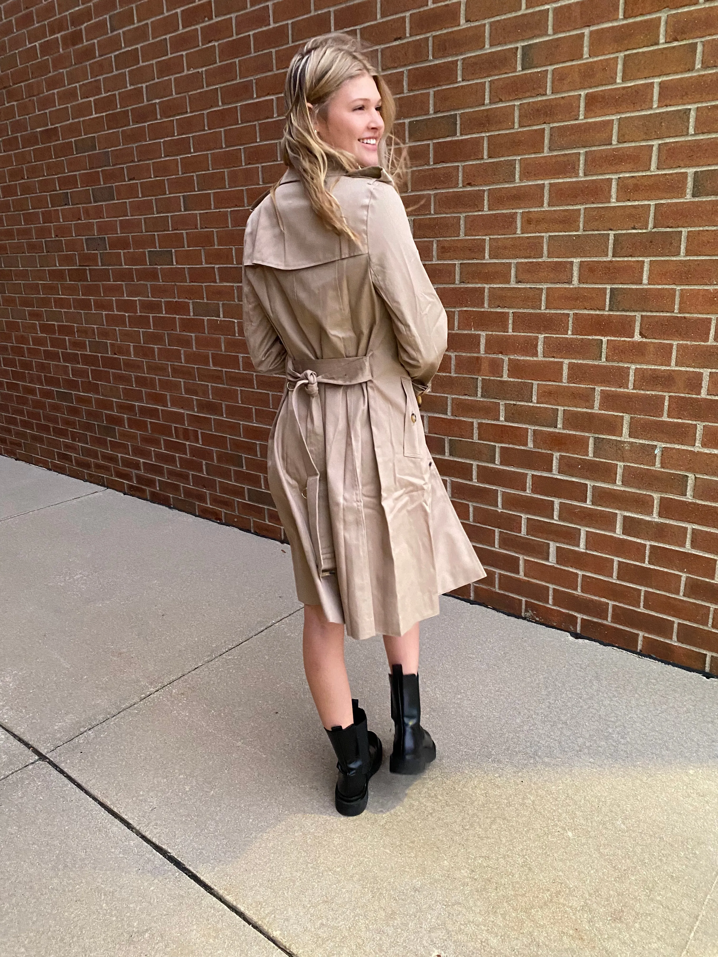 Catherine Double Breasted Classic Trench Coat with Belt