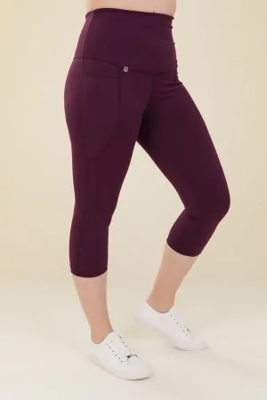 Comfort Max Plum 2 Pocket Cropped Leggings