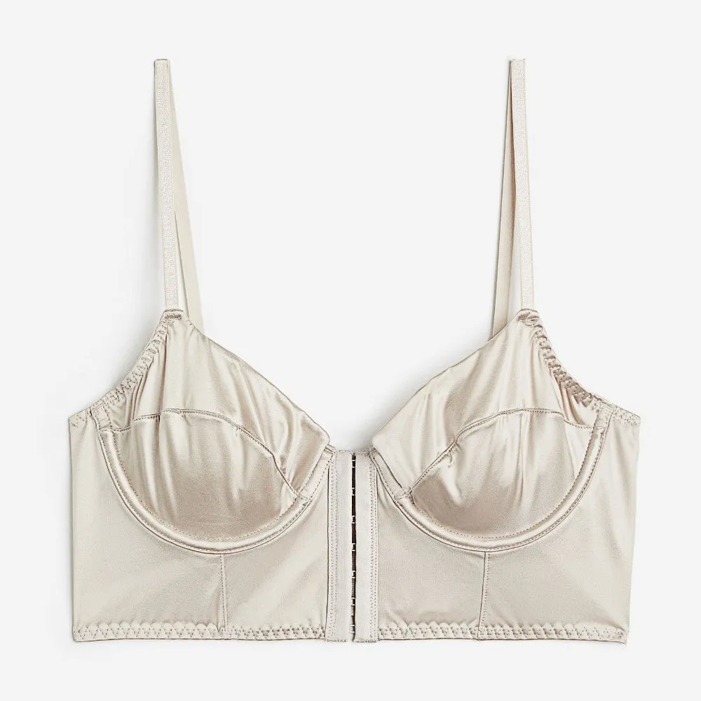 Corset H&M Non-padded Satin, light beige