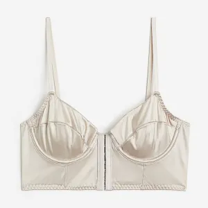 Corset H&M Non-padded Satin, light beige