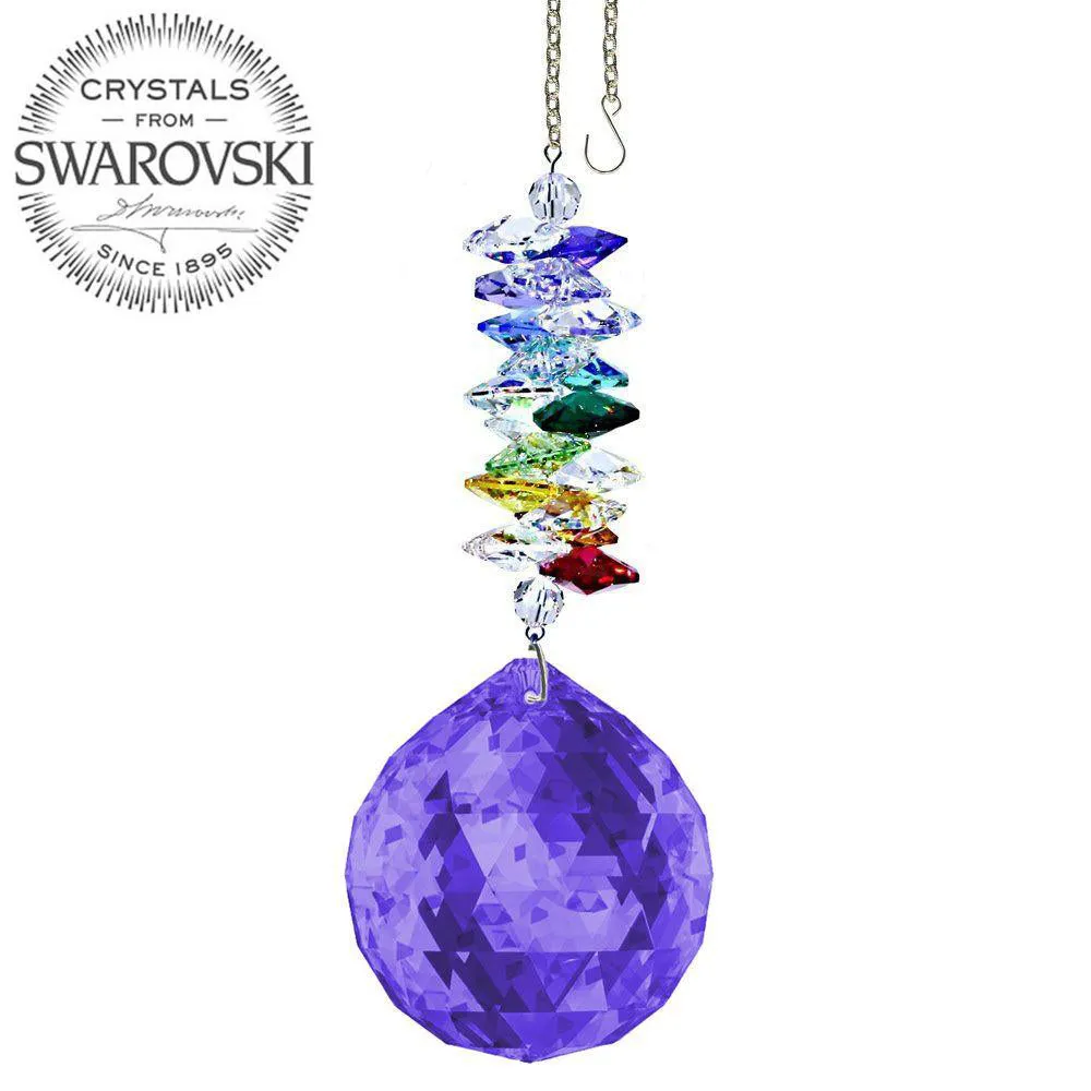 Crystal Ornament Blue Violet Crystal Ball Prism Colorful Swarovski Crystals 4-/12-inch