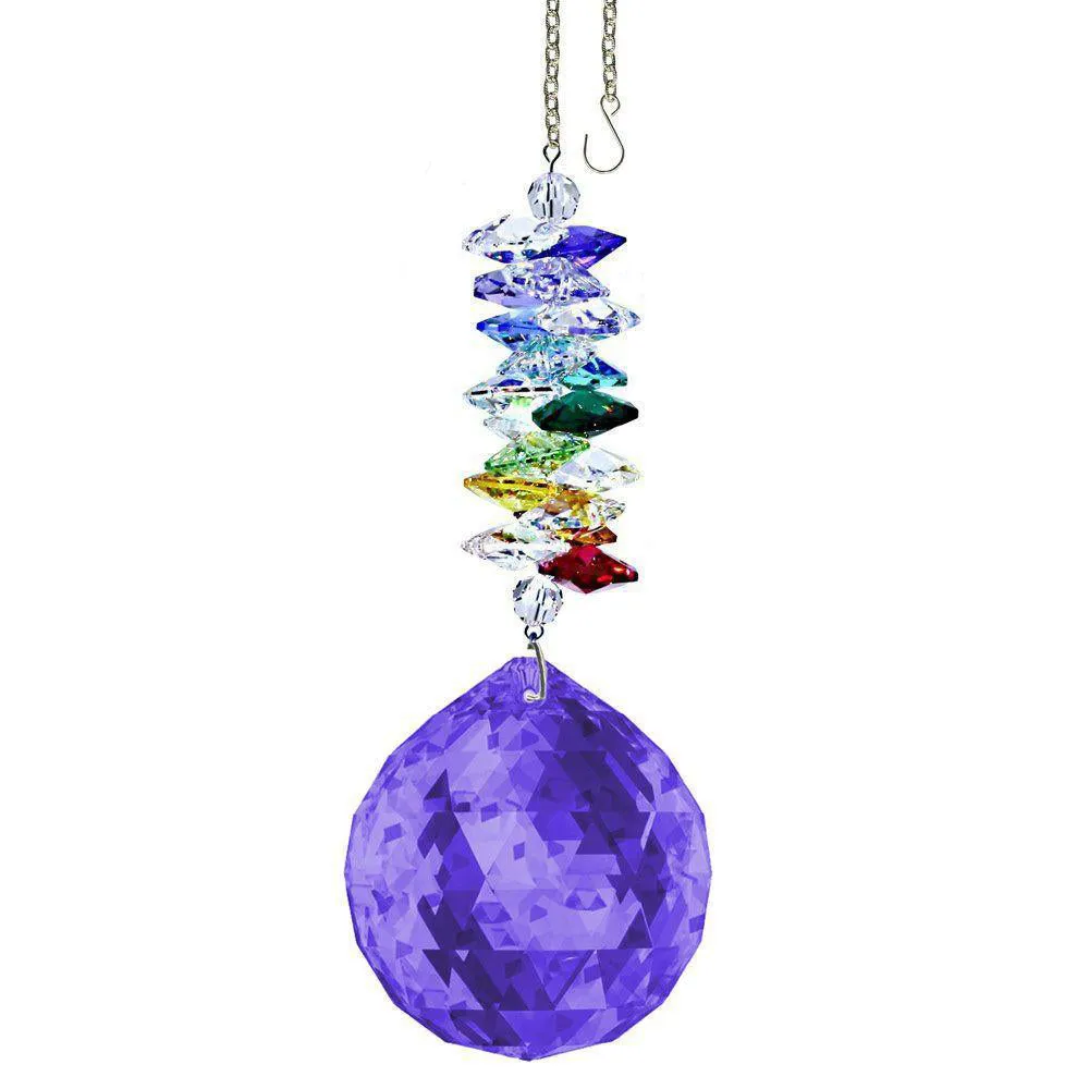 Crystal Ornament Blue Violet Crystal Ball Prism Colorful Swarovski Crystals 4-/12-inch