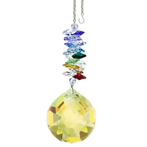 Crystal Ornament Light Topaz Crystal Ball Prism Colorful Swarovski Crystals 4-/12-inch