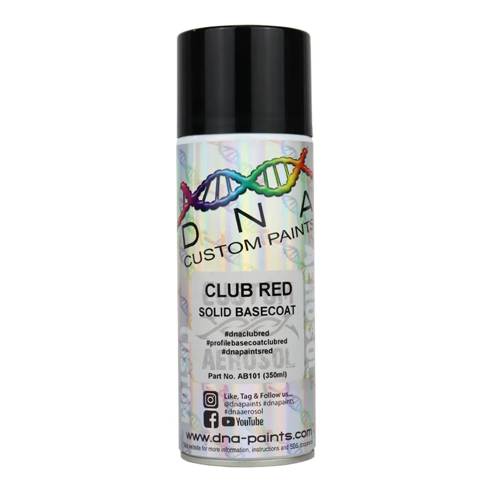 DNA PAINTS Solid Basecoat Spray Paint 350ml Aerosol Club Red