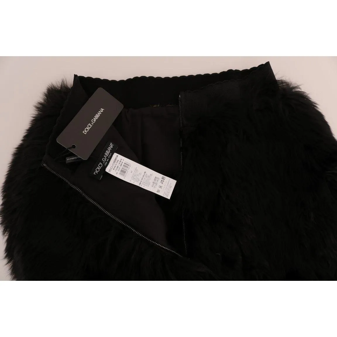 Dolce & Gabbana Exquisite Black Mink Fur Mini Shorts