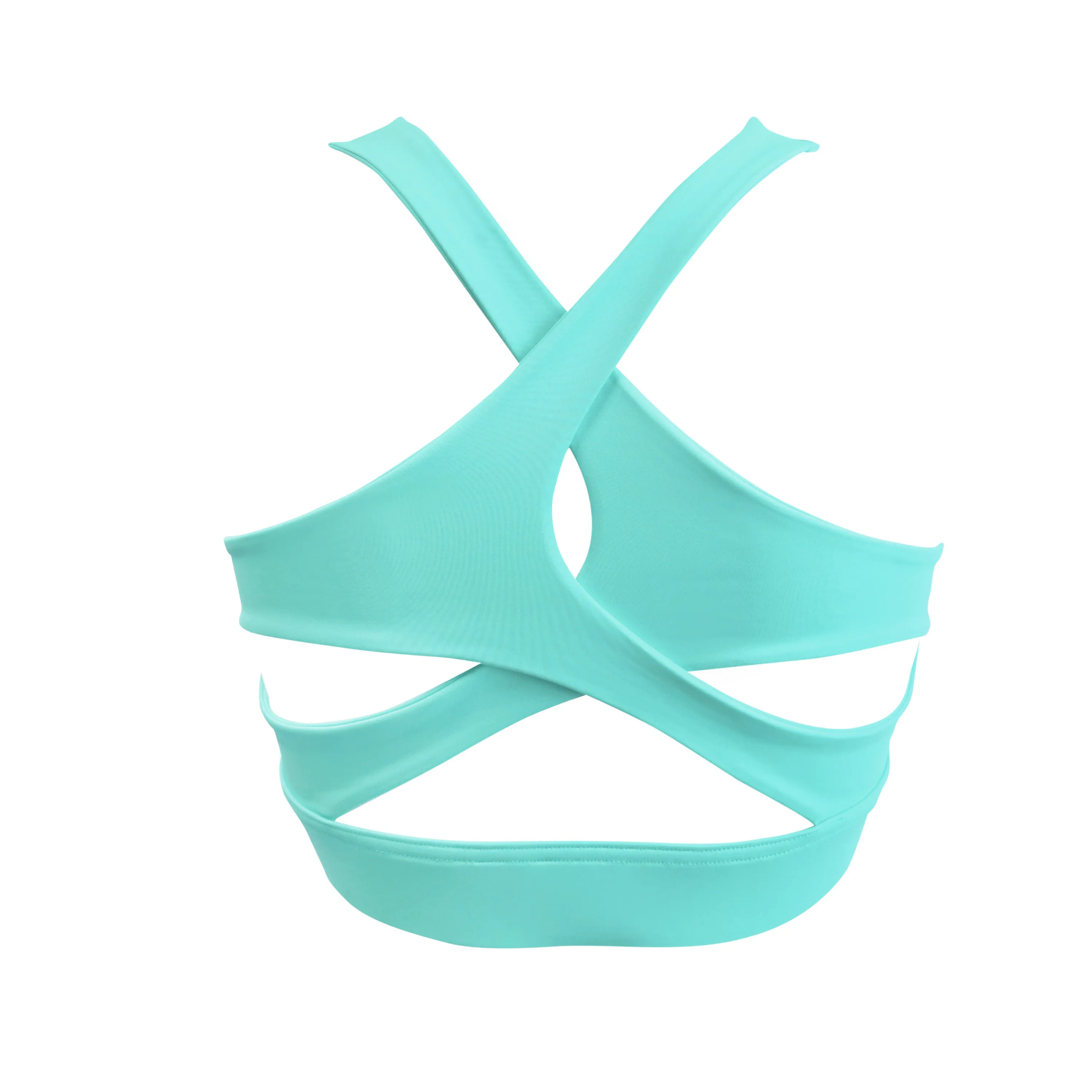 Energy Mesh Insert Crop Top Bra In Aqua - Pour Moi