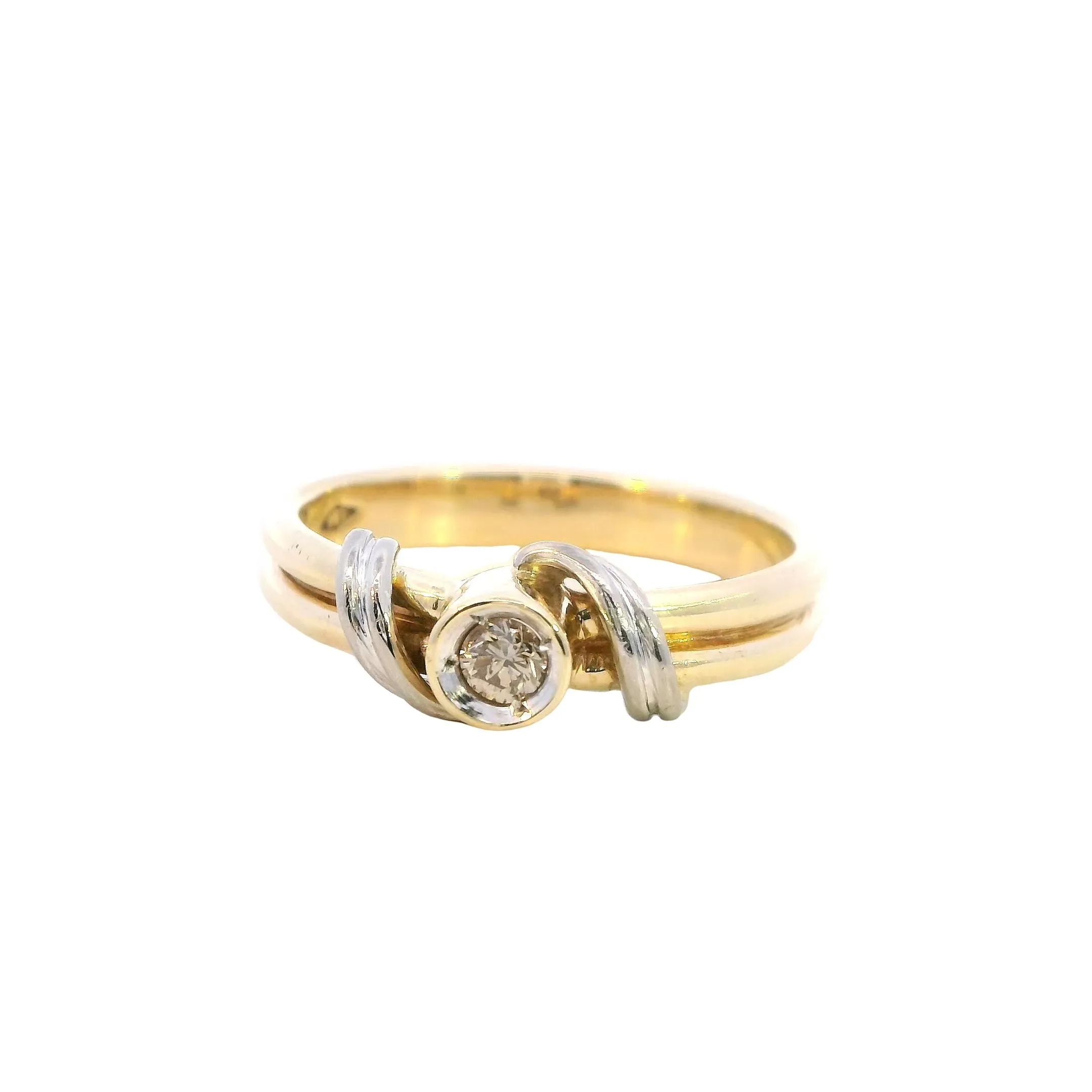 Exquisite 9ct Yellow & White Gold Diamond Ring