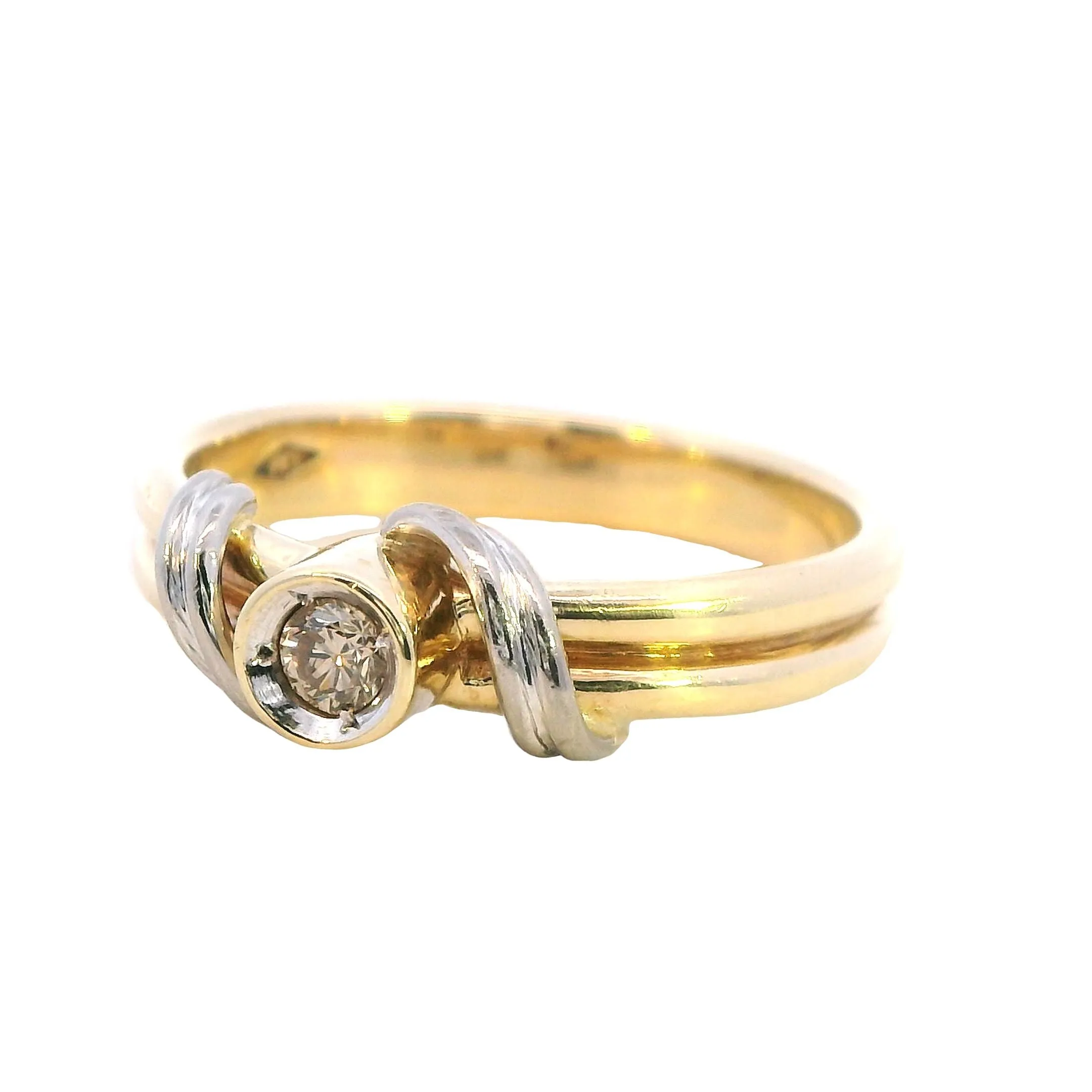 Exquisite 9ct Yellow & White Gold Diamond Ring