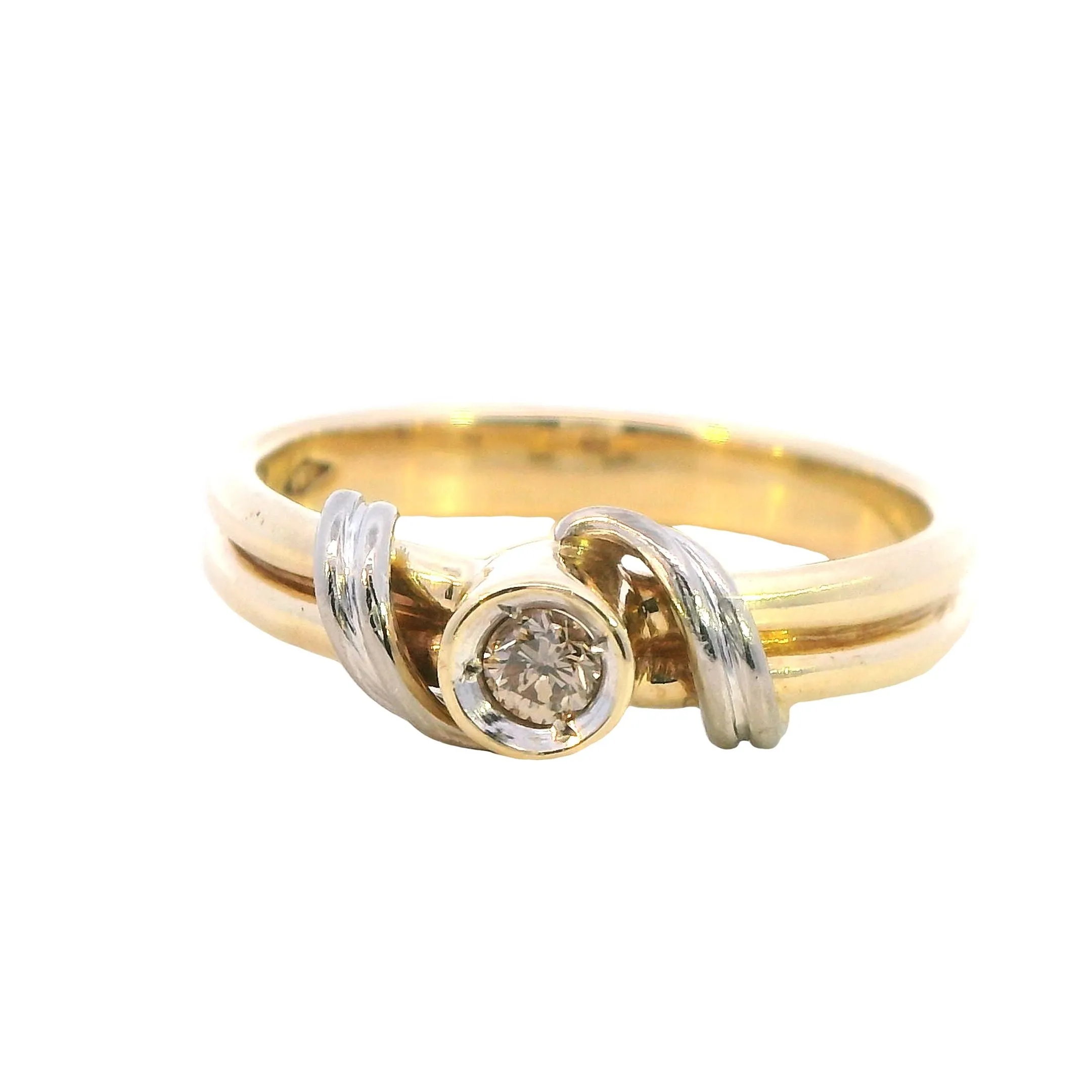 Exquisite 9ct Yellow & White Gold Diamond Ring