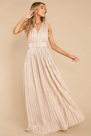 Exquisite Taste Champagne Maxi Dress