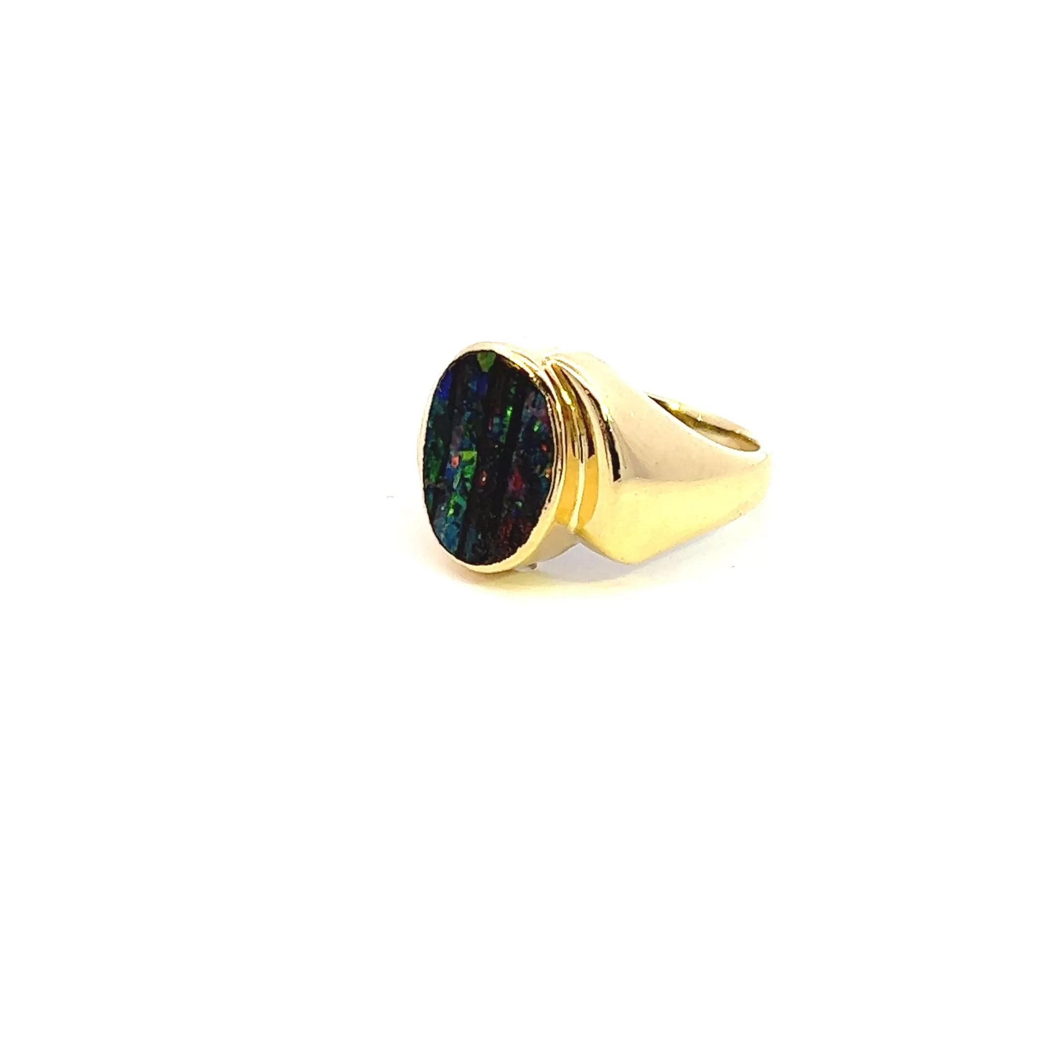 Exquisite Unisex 18ct Gold Boulder Opal Ring