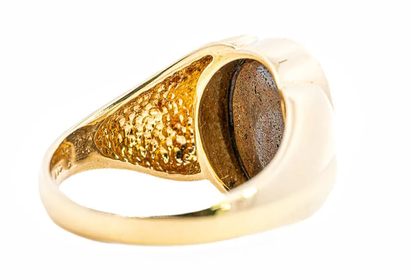 Exquisite Unisex 18ct Gold Boulder Opal Ring