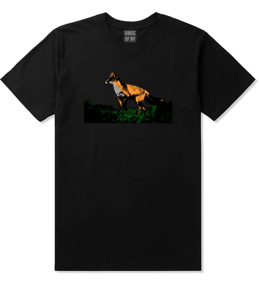 Fox In The Grass Painted Art T-Shirt