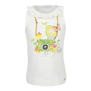 GIRLS T-SHIRT WITH GRAPHIC PRINT - WHITE