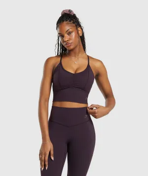 Gymshark Elevate Longline Sports Bra - Plum Brown