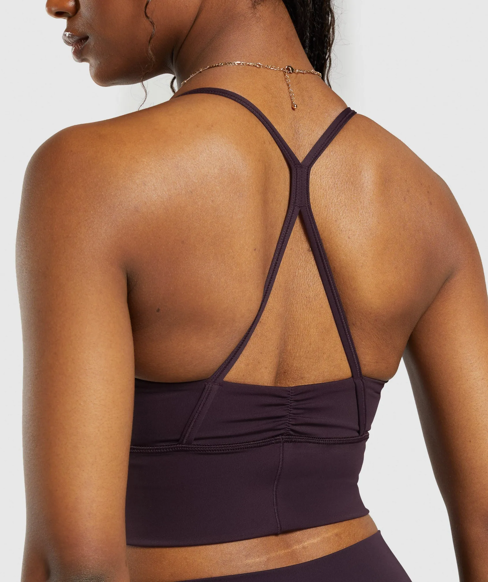 Gymshark Elevate Longline Sports Bra - Plum Brown