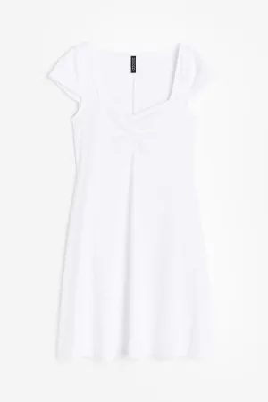 H&M Cap-sleeved Jersey dress, white