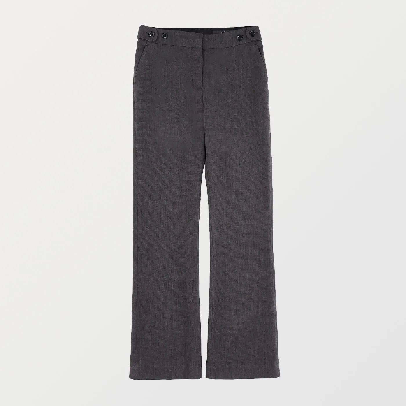 H&M Grey Textured Flared Trousers