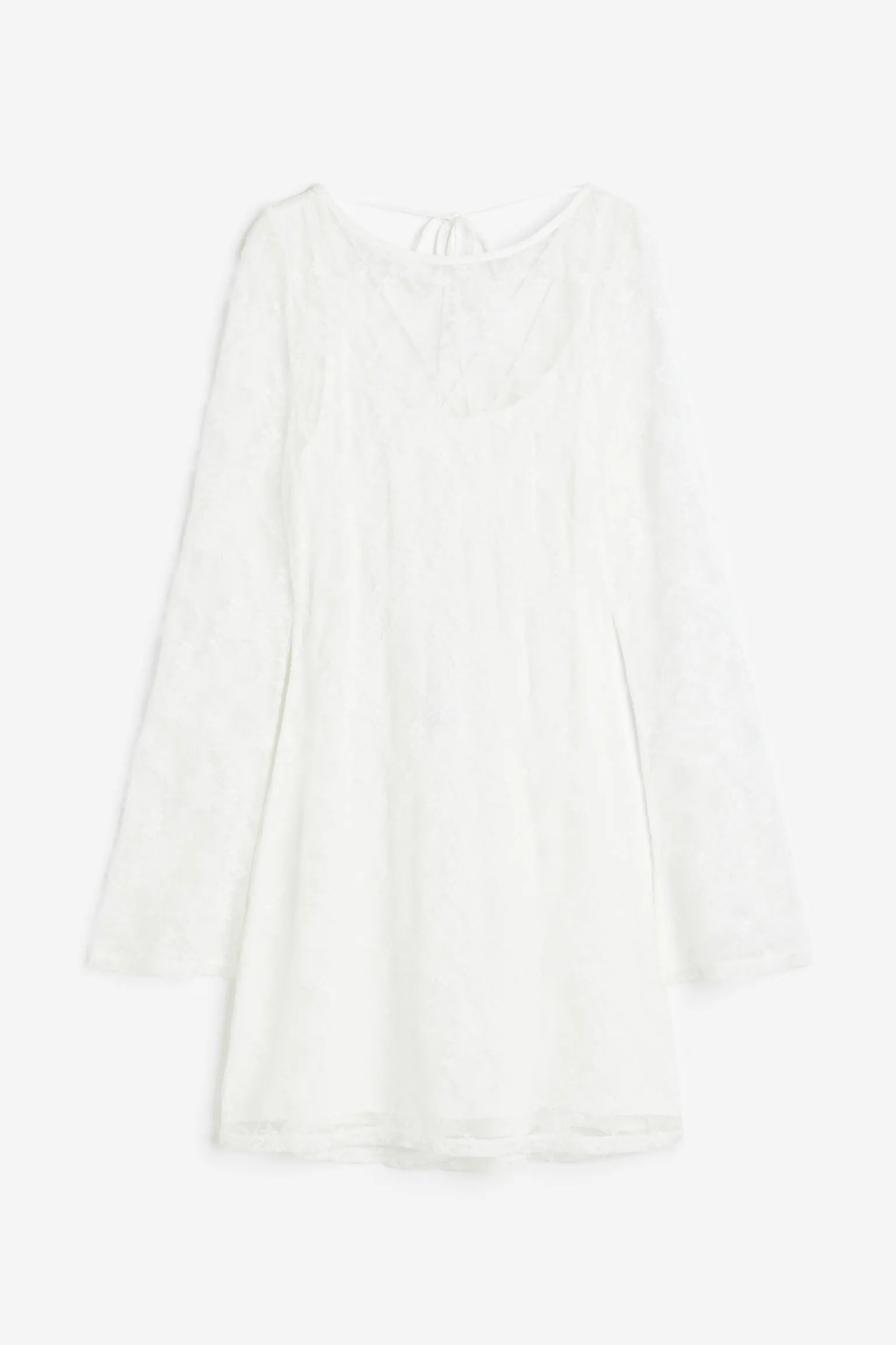 H&M Lacing-detail Open-backed Lace dress, cream