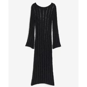 H&M Ladder-stitch-look Knit dress, black