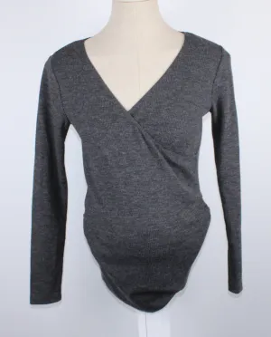 H&M MATERNITY GREY TOP LADIES MEDIUM PRE-LOVED