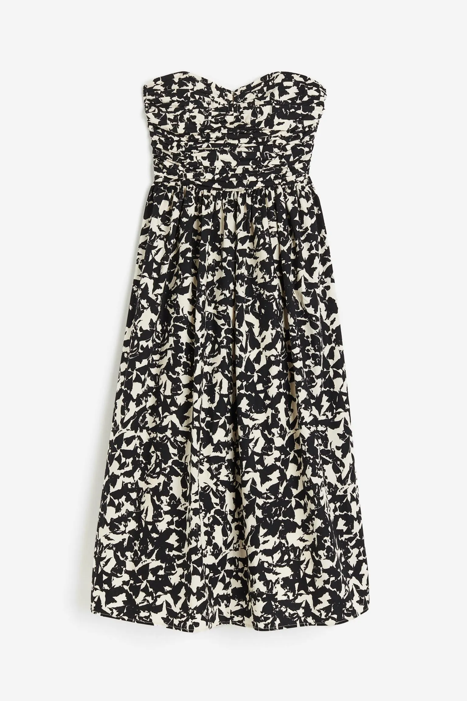 H&M Patterned Bandeau dress, black