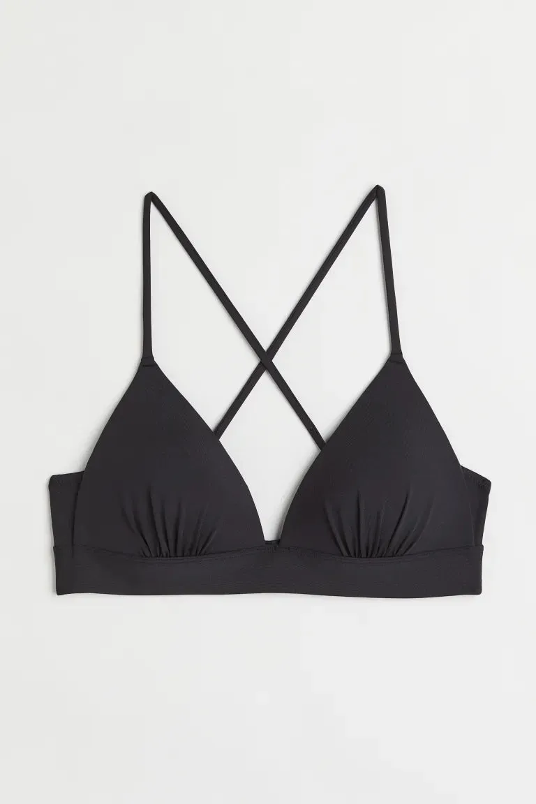 H&M push-up bikini top, black