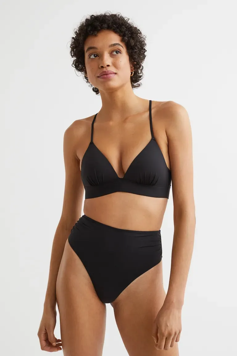 H&M push-up bikini top, black