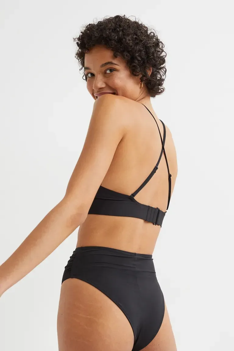 H&M push-up bikini top, black