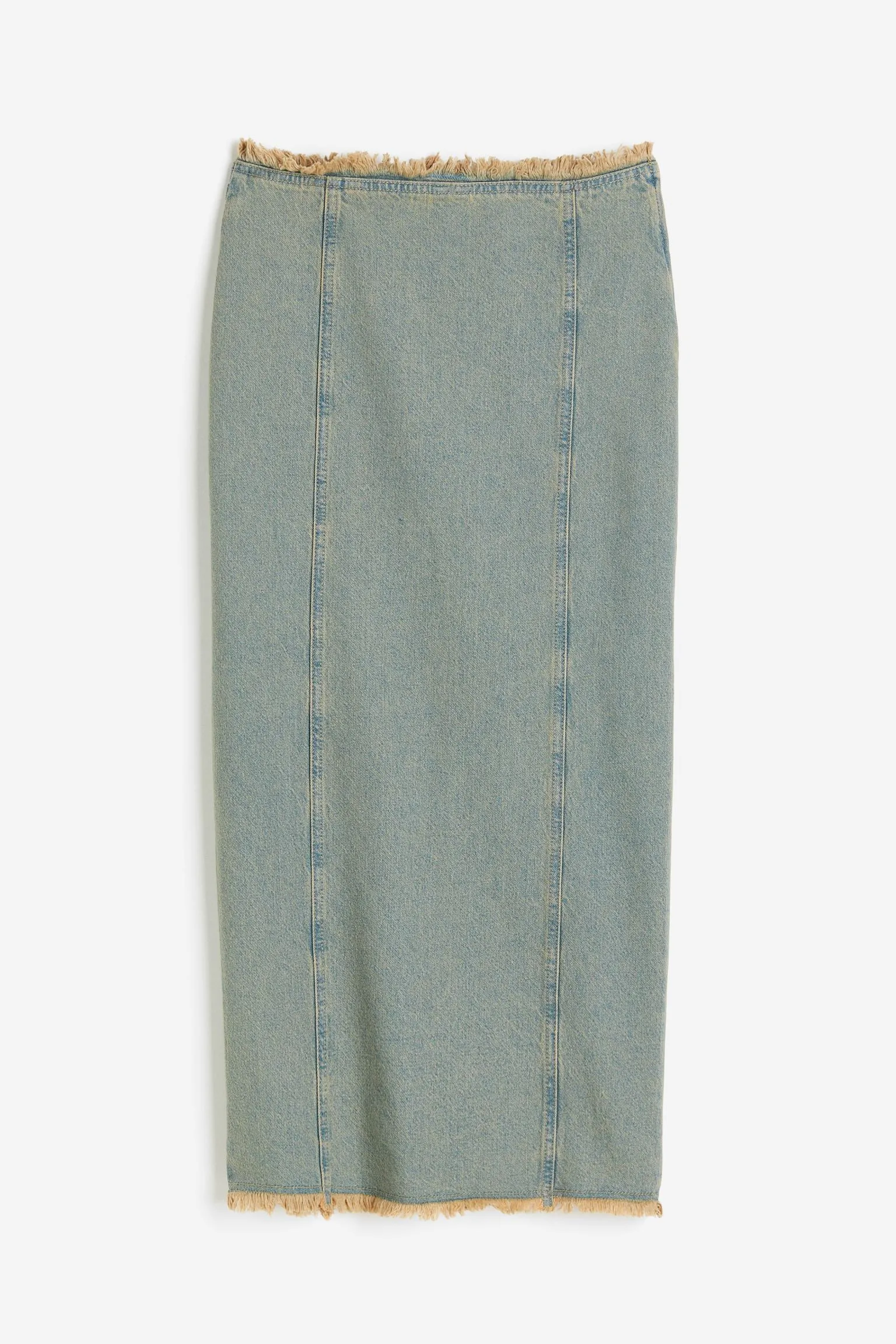 H&M Raw-edged denim skirt, light blue