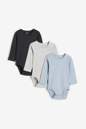 H&M ribbed bodysuit 3 pack