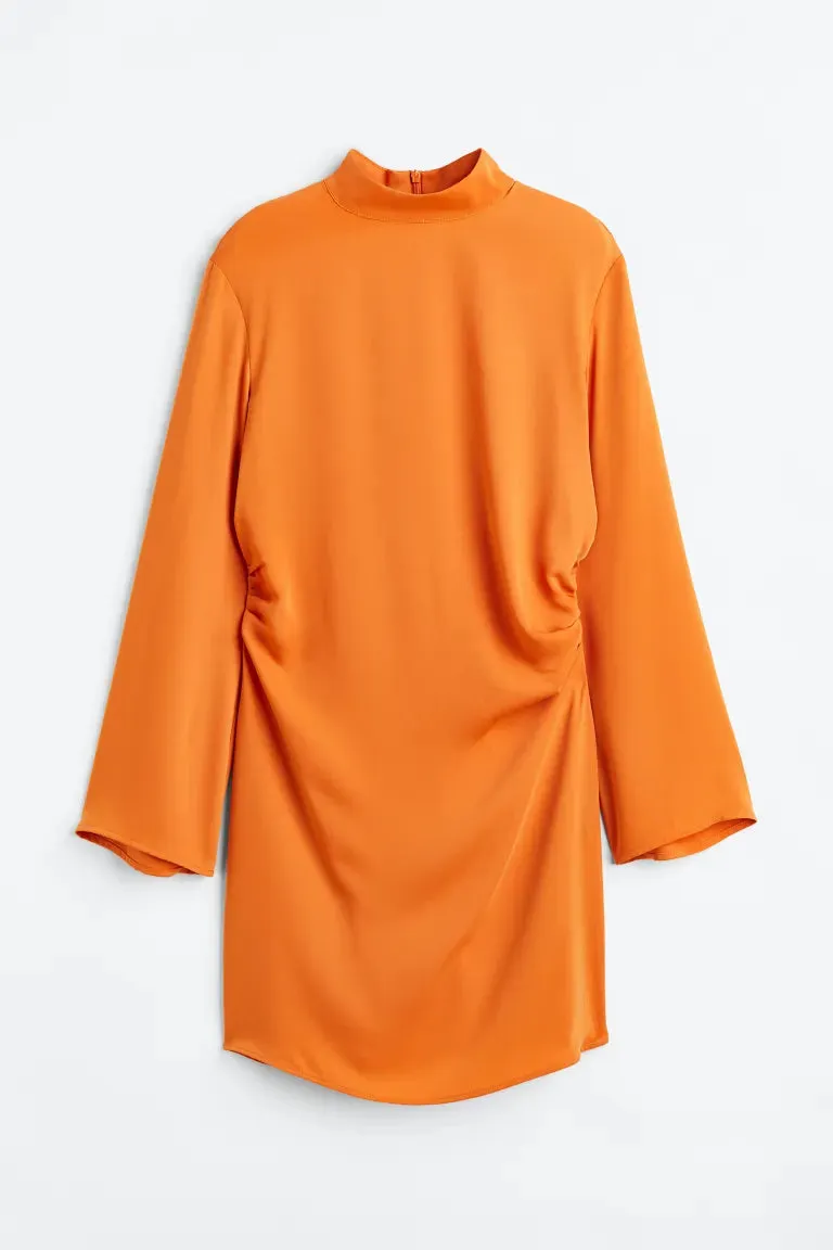 H&M ruffle dress, orange