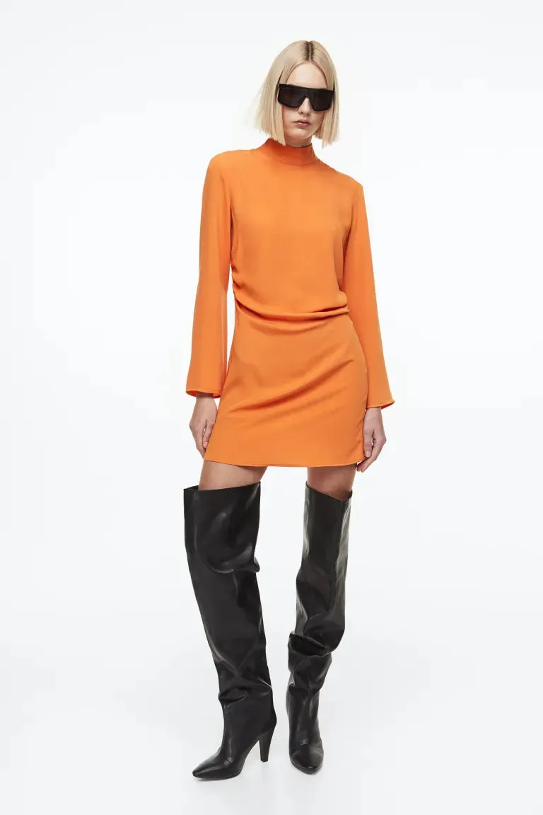 H&M ruffle dress, orange