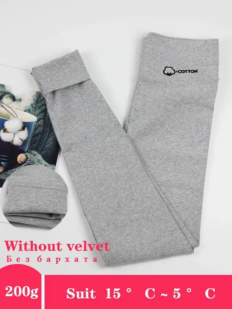 High waist Winter Lamb Cashmere Warm leggings with Fleece for Women