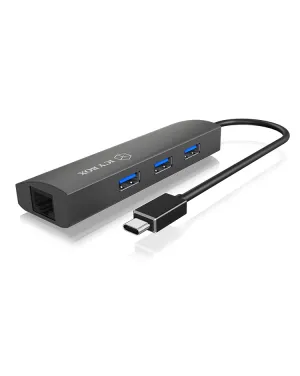 Icy Box 3 Port Hub Ib-Hub1406-C - With Usb Type-C Port And Gigabit Lan Port