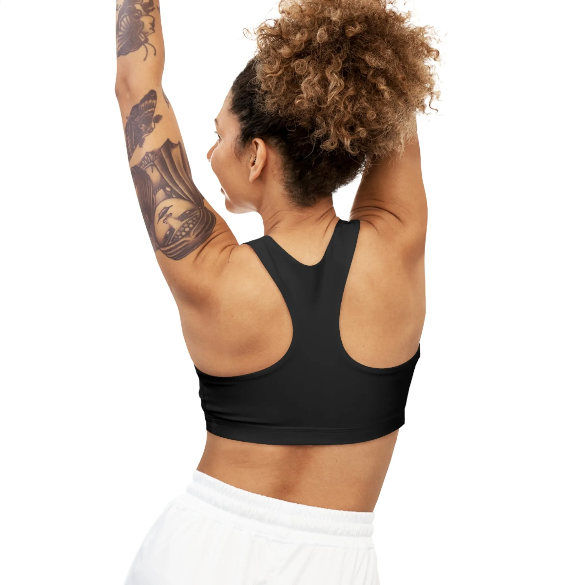 Inspire Wear Black Orchid Seamless Sports Bra (AOP)