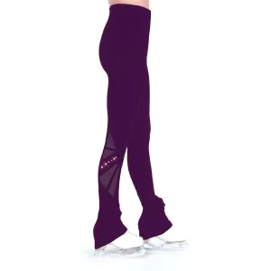 L24005R Competition Figure Skating Mesh Inset Leggings CRYSTALS