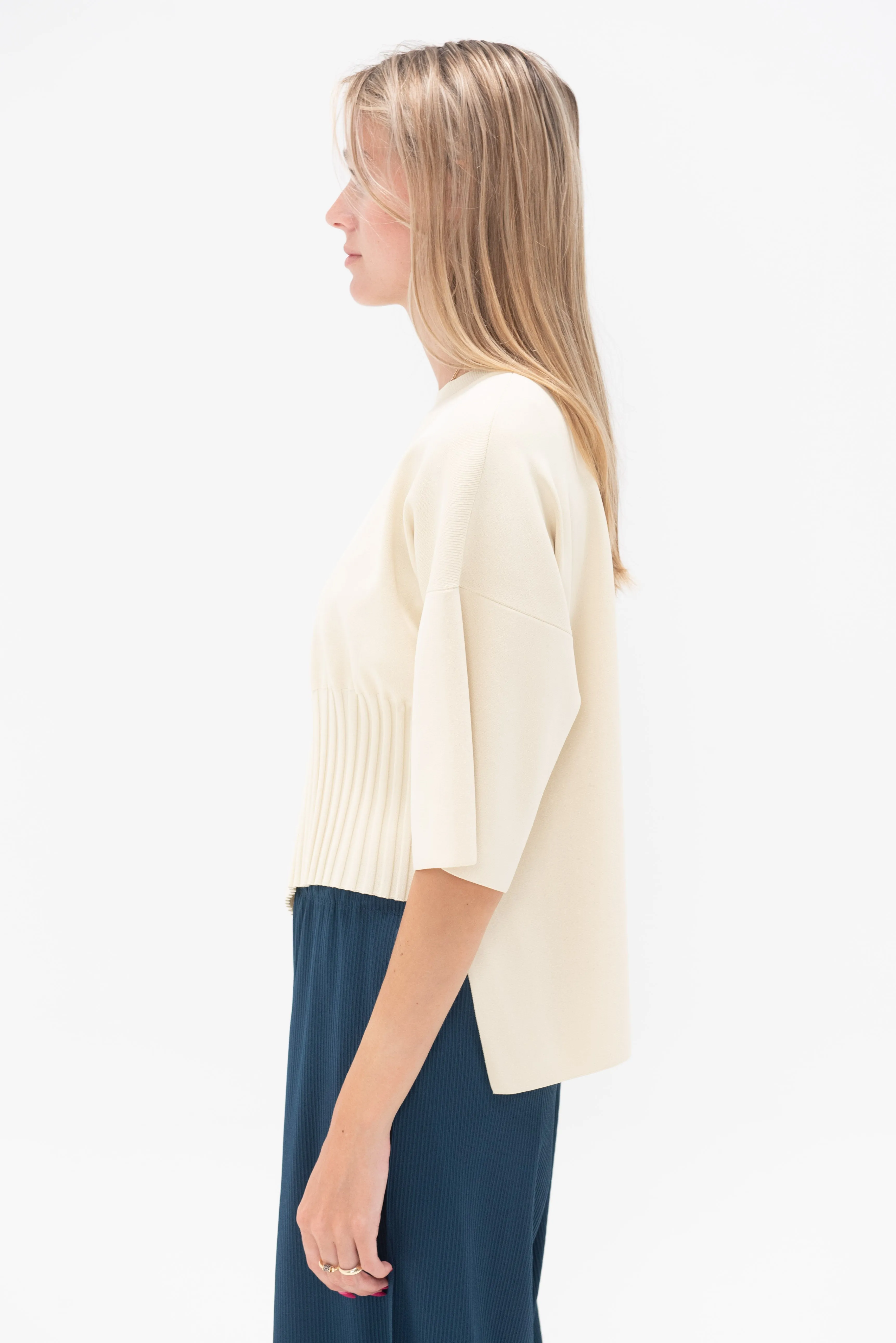 Lithe Knit Top, Cream